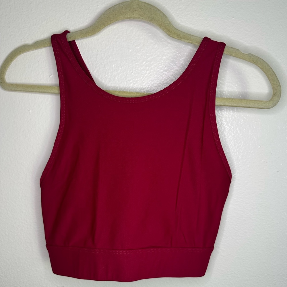 Fabletics Burgundy Criss-Cross Sports Top